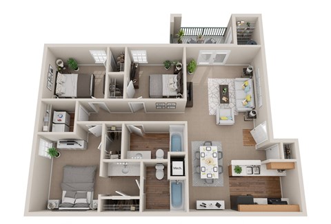 3Bed 2Bath at Grand at Pearl Apartments, Mississippi